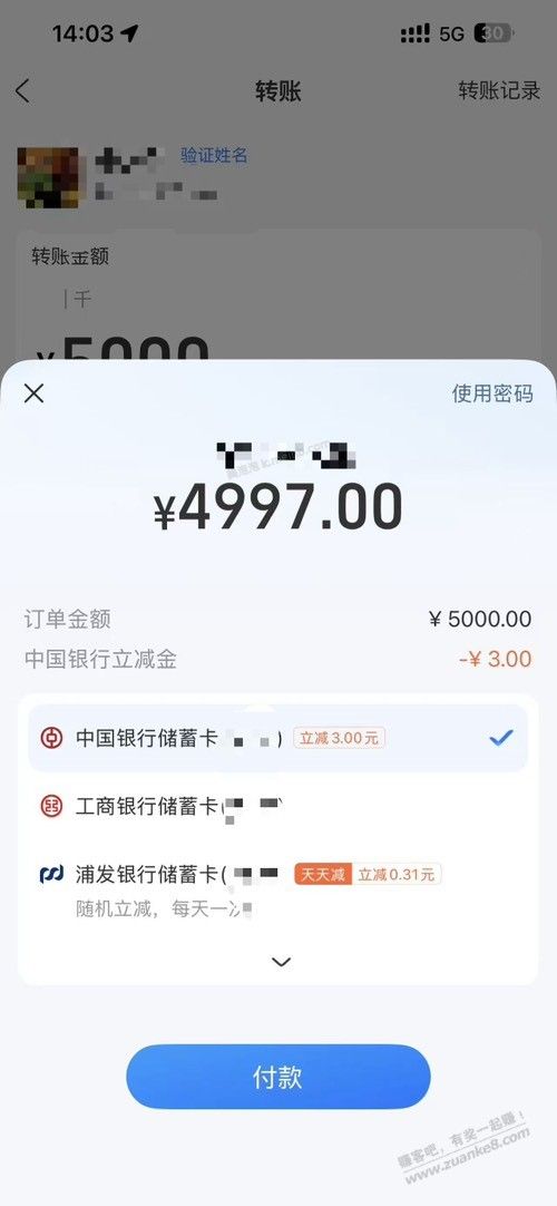 中行支付宝转账5000-3继续 - 美泡泡