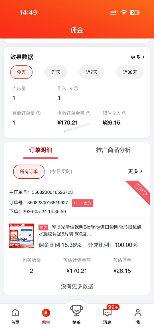 回馈我组，jd库博光学硅水凝胶月抛6片装好价69元一盒，到手11.5/片，凑单更便宜，超简单作业，近视姐妹进 - 美泡泡